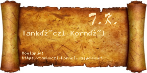 Tankóczi Kornél névjegykártya